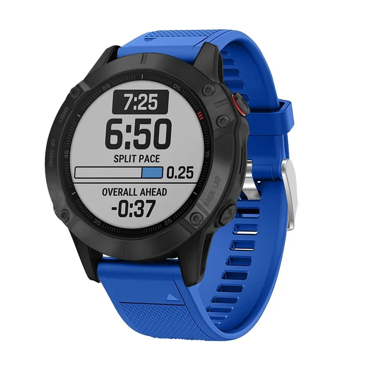 Pulseira Esportiva de Silicone para Garmin Fenix 6 de 22mm com Fivela de Prata - Azul