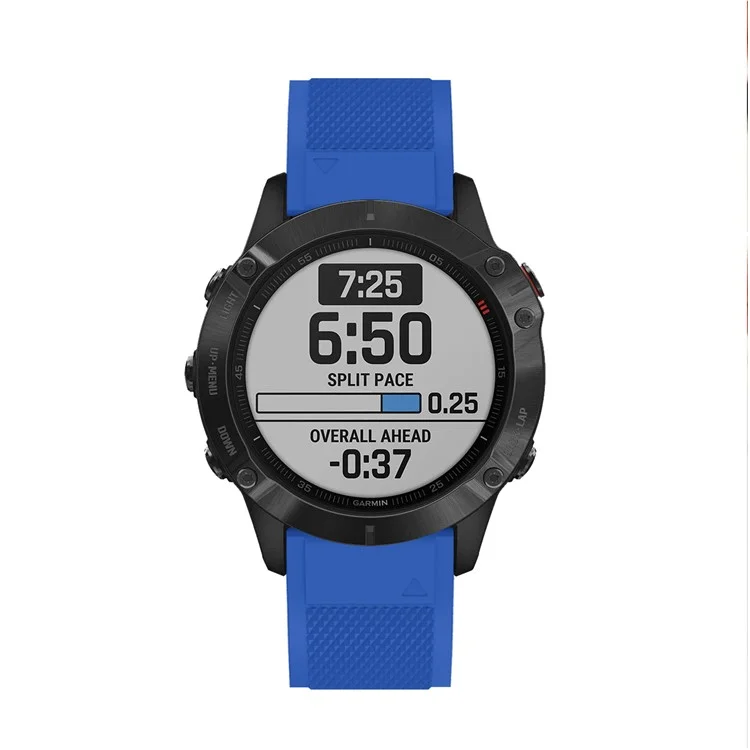 Pulseira Esportiva de Silicone para Garmin Fenix 6 de 22mm com Fivela de Prata - Azul