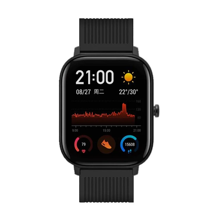 Sostituzione Del Cinturino da Polso in Silicone da 20 mm Per Amazfit GTS/Amazfit Bip Lite - Nero