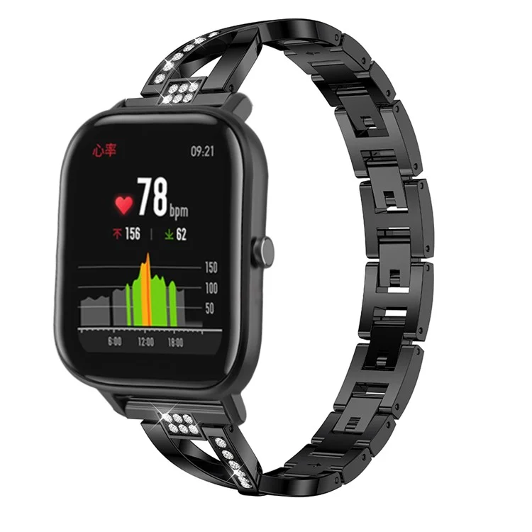 20 mm Ramage en forme de décoration en alliage pour montre Amazfit GTS - Noir