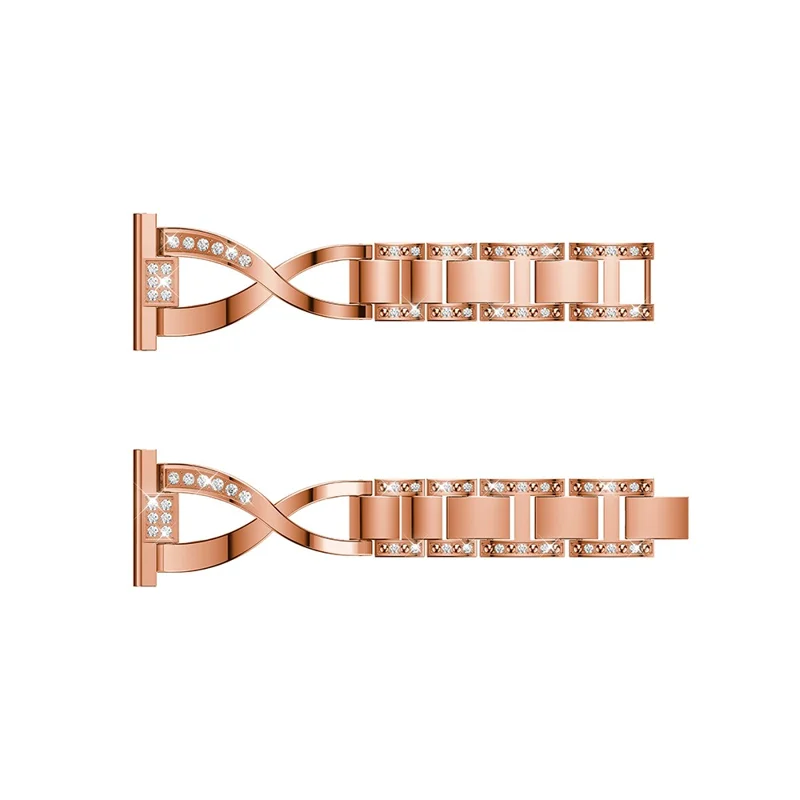 20mm X-vormige Rhinestone Decoratie Legeringshorlogeband Vervanging voor Amazfit GTS - Roségoud