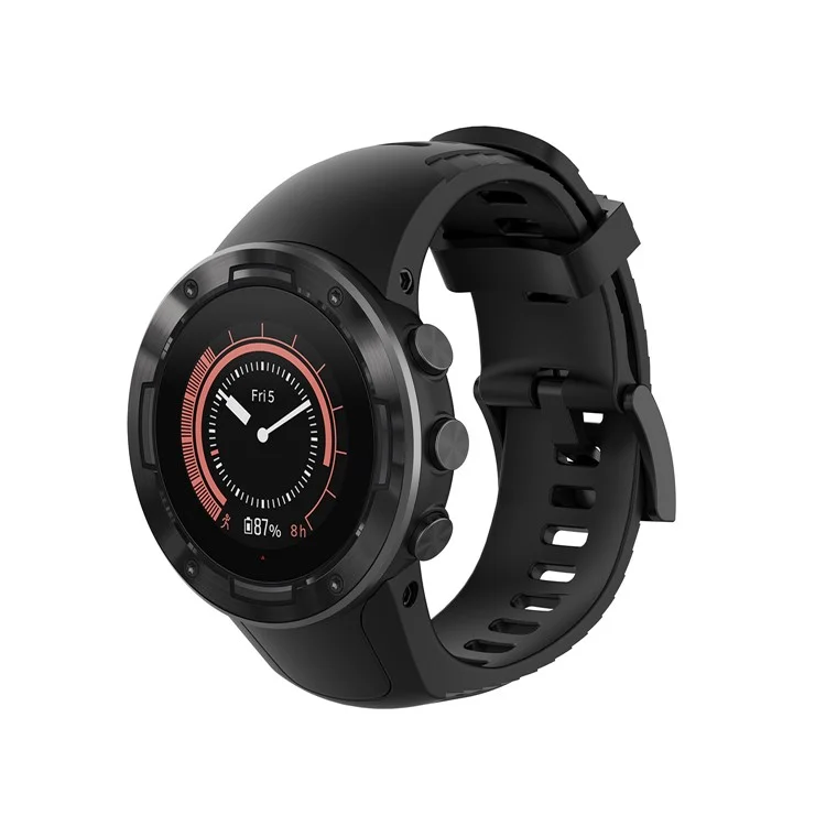 Banda De Relógio De Silicone Macio Para Suunto 5 22.5mm - Preto