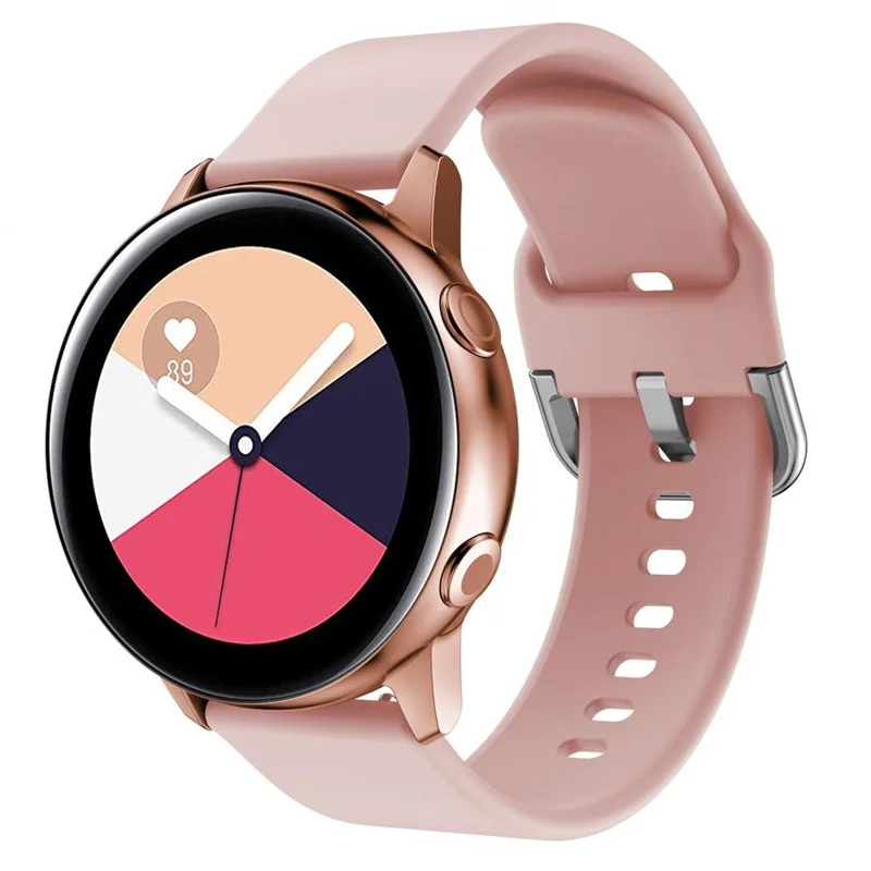 20mm Silicone Wrist Strap Replacement for Samsung Galaxy Watch4 Classic 46mm 42mm/Watch4 44mm 40mm/Garmin Move Luxe/Move Style/Move 3/Move Venu - Pink