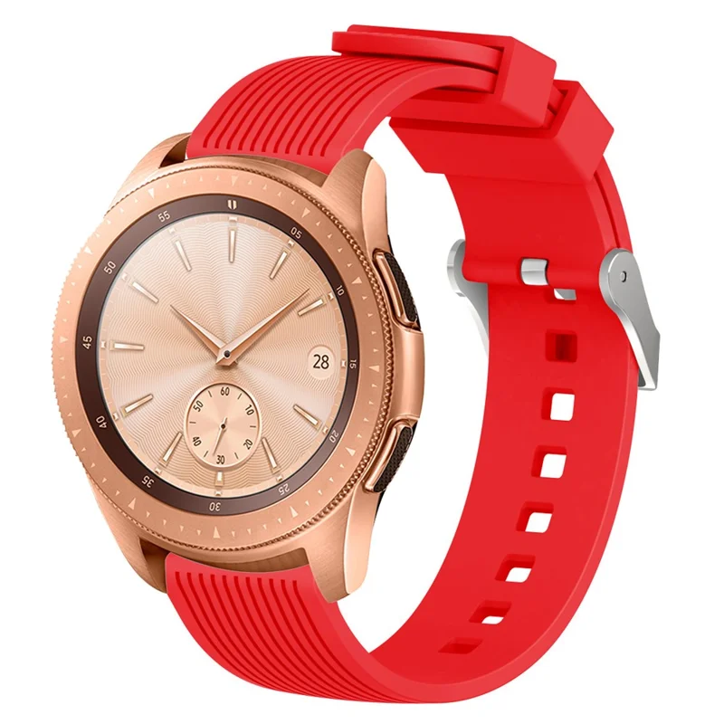 20mm Stripe Texture Silicone Smart Watch Band for GarminMove Luxe/Move Style/Move 3/Move Venu - Red