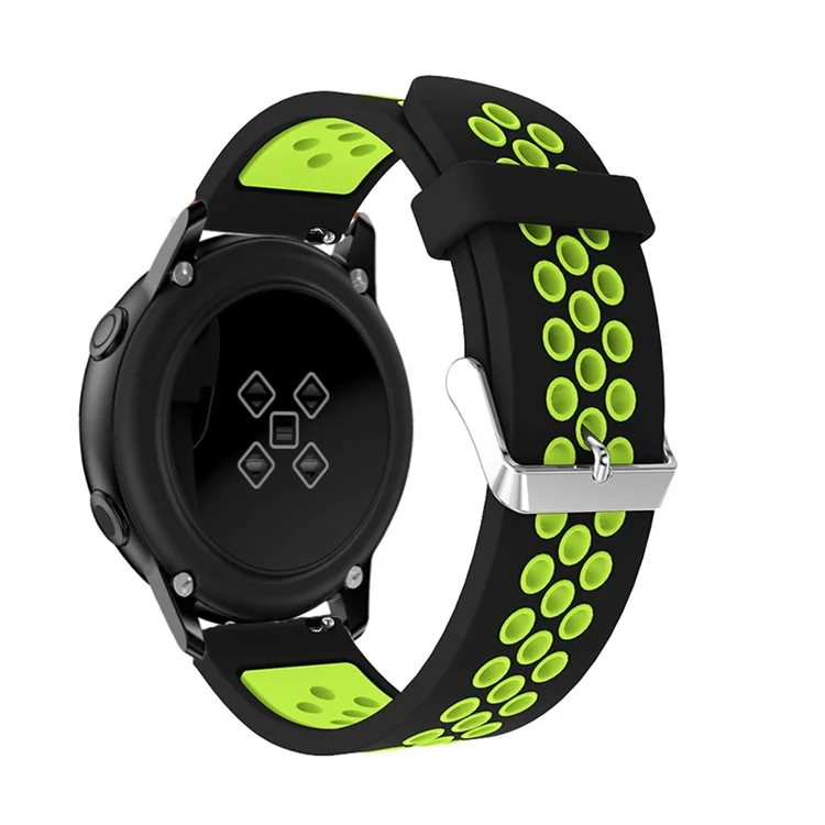 Banda de Reloj Inteligente de Silicona de Doble Color de 20 mm Para Garminmove Luxe /Move Style /Move 3 /Move Venu - Verde Negro