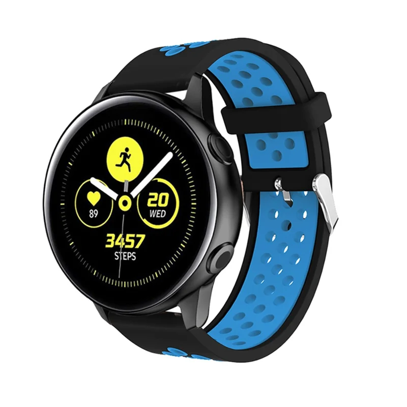 20mm Dual Color Silicone Smart Watch Band for GarminMove Luxe/Move Style /Move 3 /Move Venu - Black/Blue