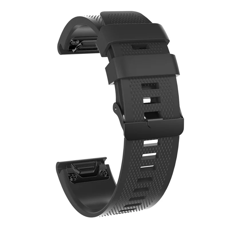 26mm Silicone Watch Band for Garmin Fenix 6X / 6X Pro / Fenix 5X / Fenix 5X Plus, Soft Watch Wrist Strap Replacement - Black