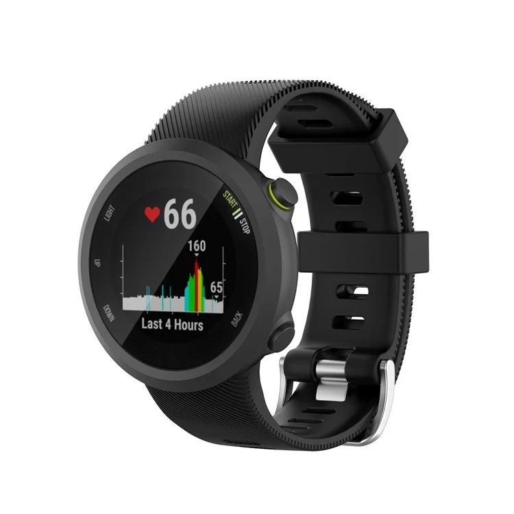 Comfortable Silicone Smart Watch Band Strap Replacement for Garmin Forerunner 45 - Black
