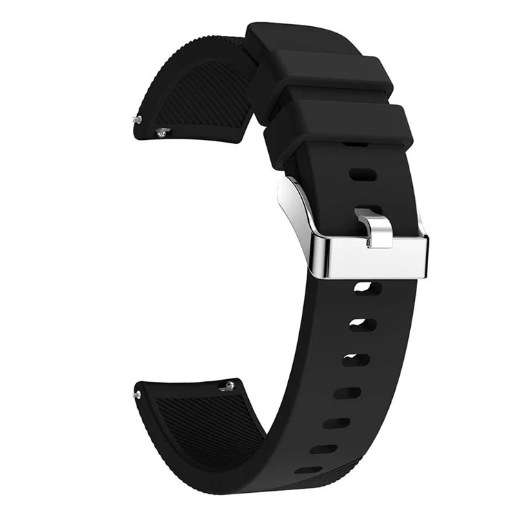 20mm Twill Texture Silicone Watch Sports Bracelet Strap Replacement for Huami Amazfit Youth Edition Lite - Black