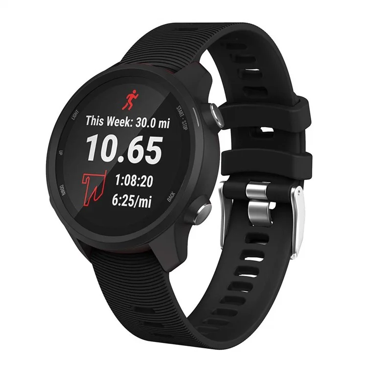 20mm Silikon Smart Watch Band für GarminMove Forerunner 245M/645M/Vivoactive 3t - Schwarz