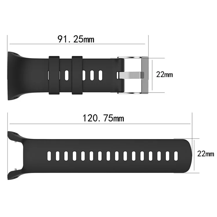 For Suunto Spartan Trainer Wrist HR Silicone Smart Watch Strap Adjustable Replacement Band - Black