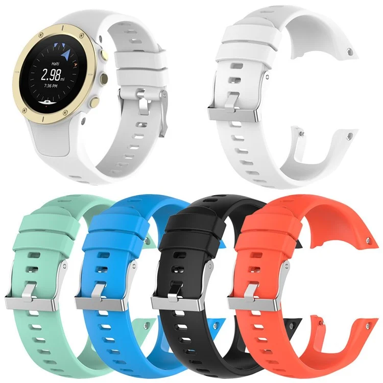 Para Suunto Spartan Trainer Wrist HR Silicone Smart Watch Strap Adjustable Replacement Band - Negro