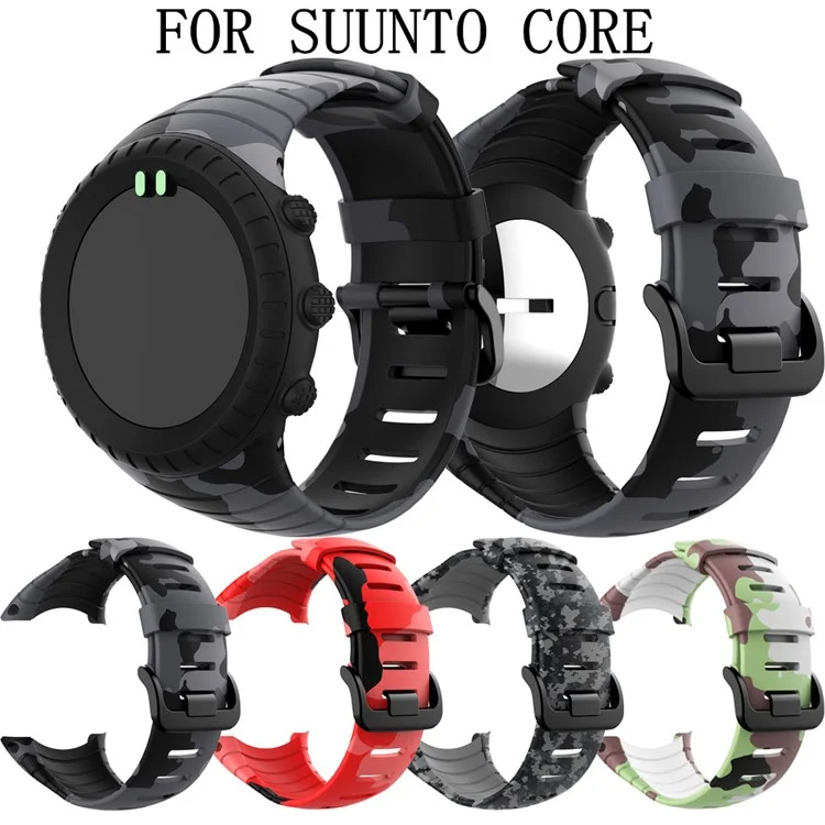 Camouflage Silikon Smart Watch-Band Für Suunto-Kern - Rot