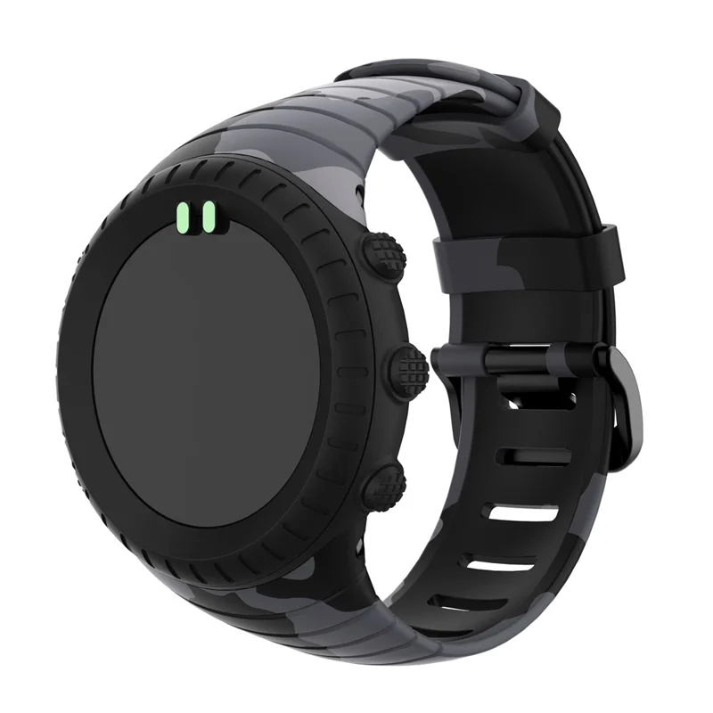 Camouflage Silicone Smart Watch Band for Suunto Core - Black