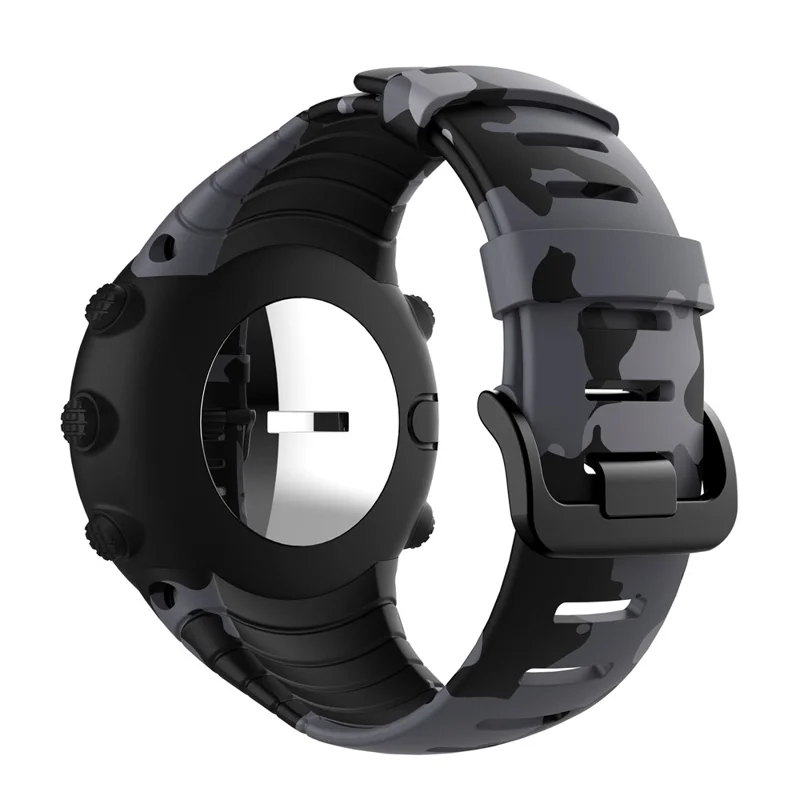 Camouflage Silicone Smart Watch Band for Suunto Core - Black
