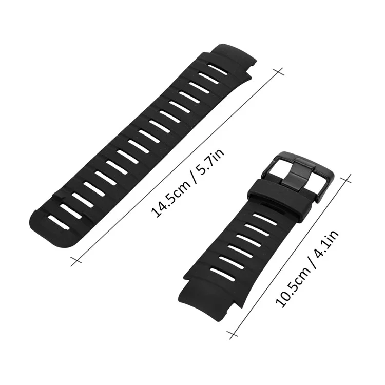 Silikon-Armbandband Smart Watch Band Ersatz Für Suunto X-Lander - Schwarz