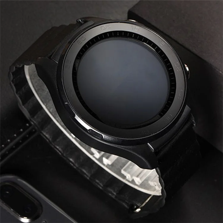 22mm Magnetic Buckle Leather Watch Bands for Samsung Galaxy Gear S3 Classic/Frontier / Huawei Watch GT / Motorola Moto 360 2nd Gen / Ticwatch - Black