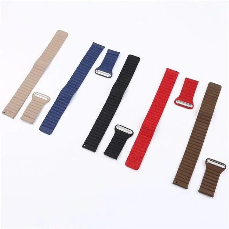 22mm Magnetic Buckle Leather Watch Bands for Samsung Galaxy Gear S3 Classic/Frontier / Huawei Watch GT / Motorola Moto 360 2nd Gen / Ticwatch - Black