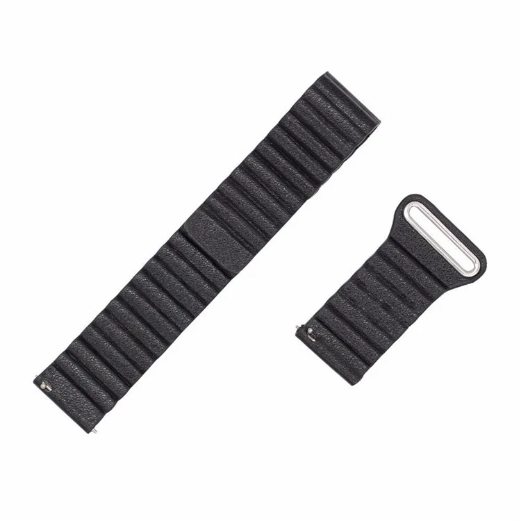 22mm Magnetic Buckle Leather Watch Bands for Samsung Galaxy Gear S3 Classic/Frontier / Huawei Watch GT / Motorola Moto 360 2nd Gen / Ticwatch - Black