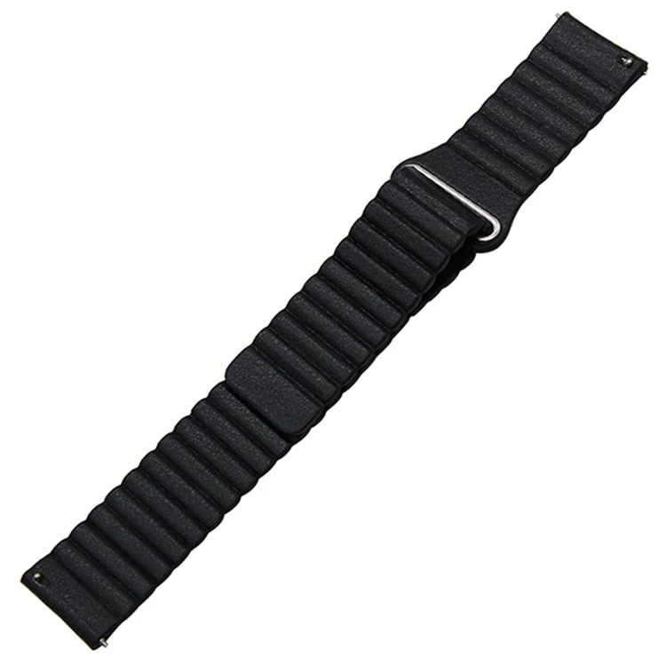 22mm Magnetic Buckle Leather Watch Bands for Samsung Galaxy Gear S3 Classic/Frontier / Huawei Watch GT / Motorola Moto 360 2nd Gen / Ticwatch - Black