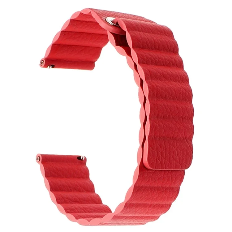 Bande di Orologi in Pelle Fibbia Magnetica da 22 mm Per Samsung Galaxy Gear S3 Classic/Frontier / Huawei Watch gt / Motorola Moto 360 2a Gen / Ticwatch - Rosso