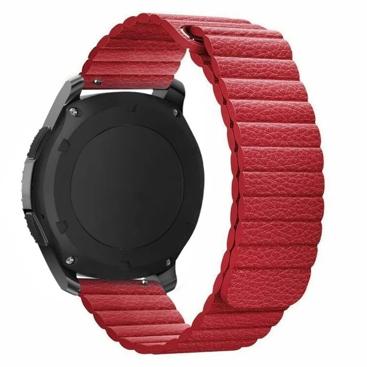 Bande di Orologi in Pelle Fibbia Magnetica da 22 mm Per Samsung Galaxy Gear S3 Classic/Frontier / Huawei Watch gt / Motorola Moto 360 2a Gen / Ticwatch - Rosso