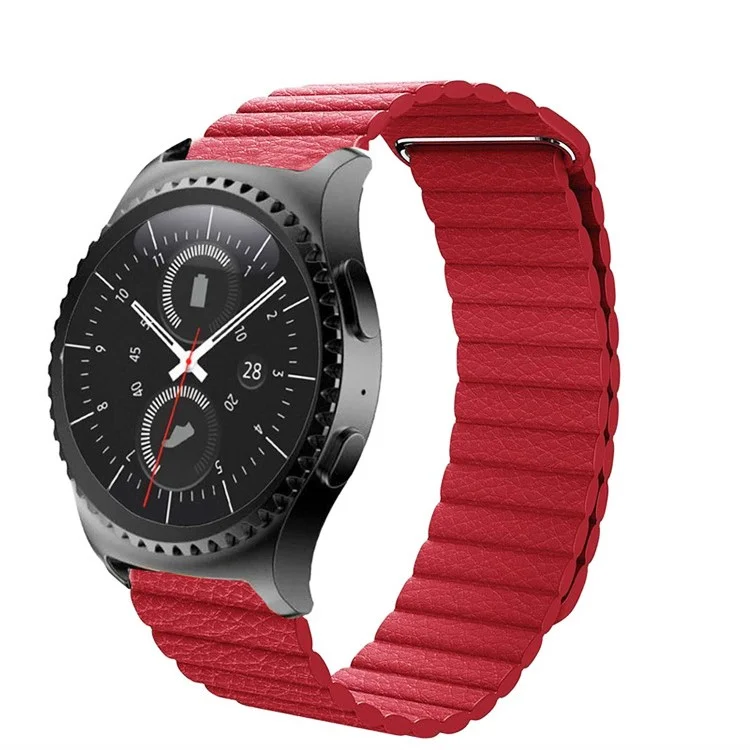Bande di Orologi in Pelle Fibbia Magnetica da 22 mm Per Samsung Galaxy Gear S3 Classic/Frontier / Huawei Watch gt / Motorola Moto 360 2a Gen / Ticwatch - Rosso