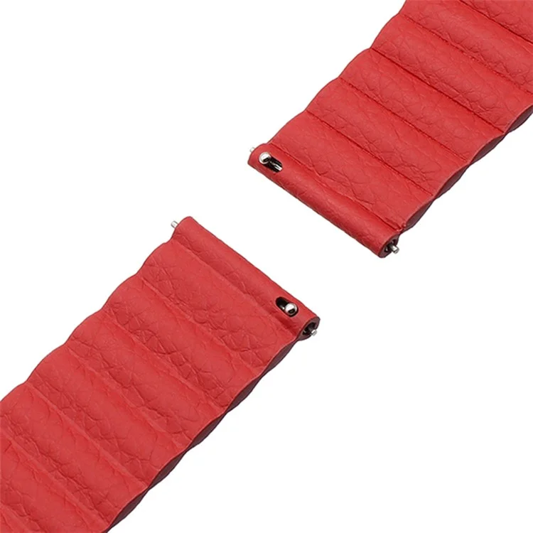 Bande di Orologi in Pelle Fibbia Magnetica da 22 mm Per Samsung Galaxy Gear S3 Classic/Frontier / Huawei Watch gt / Motorola Moto 360 2a Gen / Ticwatch - Rosso