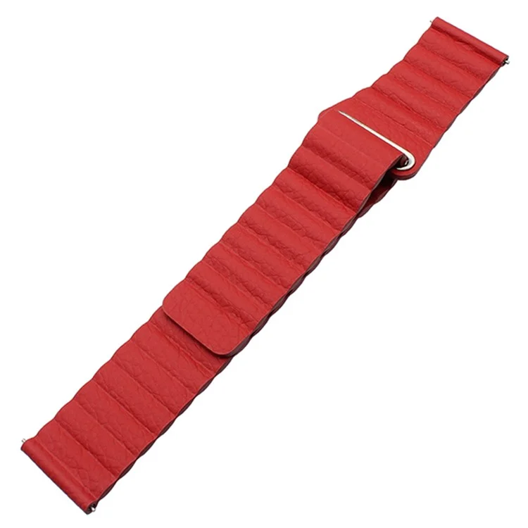 Bande di Orologi in Pelle Fibbia Magnetica da 22 mm Per Samsung Galaxy Gear S3 Classic/Frontier / Huawei Watch gt / Motorola Moto 360 2a Gen / Ticwatch - Rosso