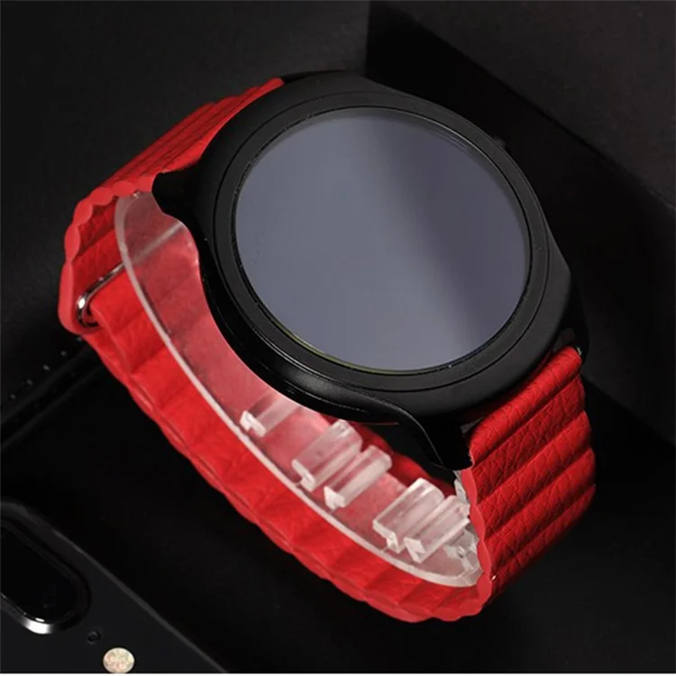 Bande di Orologi in Pelle Fibbia Magnetica da 22 mm Per Samsung Galaxy Gear S3 Classic/Frontier / Huawei Watch gt / Motorola Moto 360 2a Gen / Ticwatch - Rosso