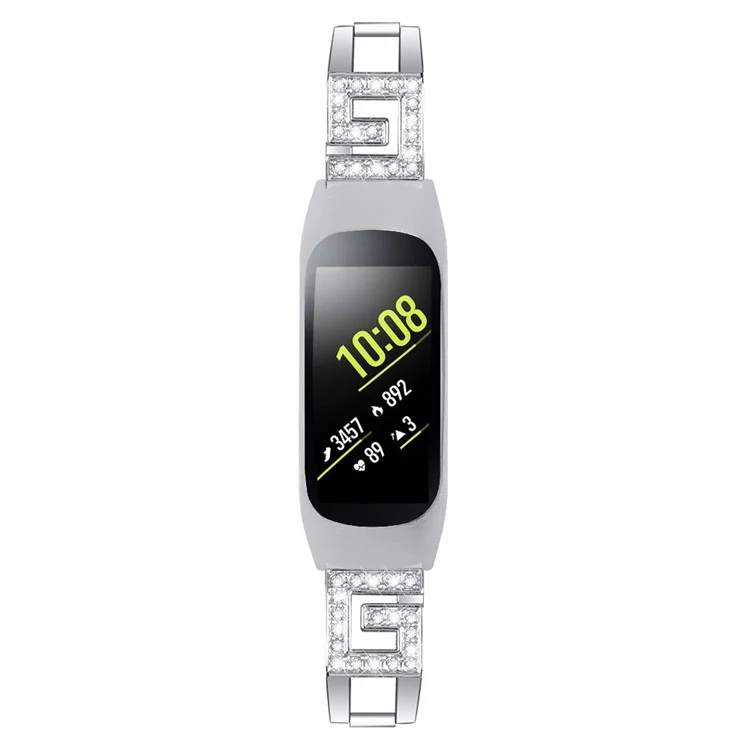 Метальный браслет с декором из страз для Samsung Galaxy Fit-e SM-R375 - Серебристый