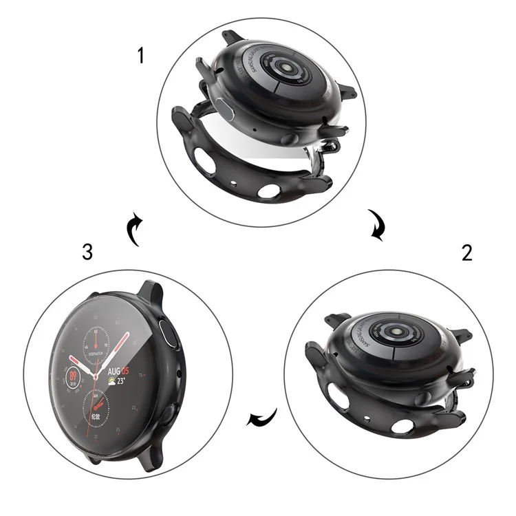 All-round Protective Electroplating TPU Watch Case for Samsung Galaxy Watch Active2 40mm SM-825F/825U/835F - Black