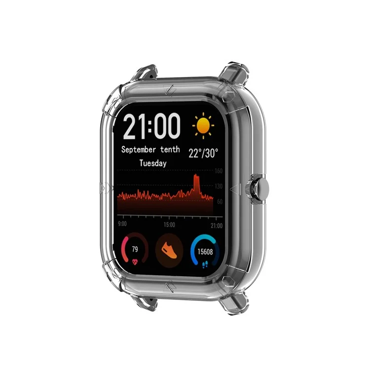 Capa protetora transparente e macia de TPU para o relógio Huami Amazfit GTS - Branco Transparente