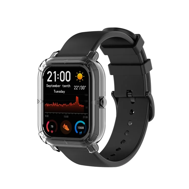 Capa protetora transparente e macia de TPU para o relógio Huami Amazfit GTS - Branco Transparente