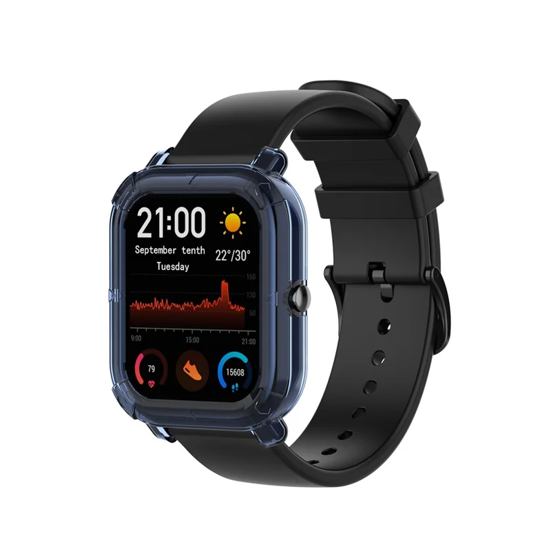 Soft Clear TPU Watch Protective Cover for Huami Amazfit GTS Watch - Transparent Black
