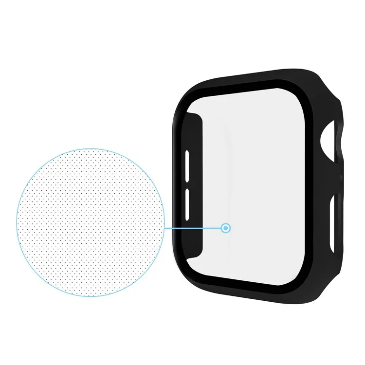 Para Apple Watch Series 3 / 2 42mm Frame Protector De PC + Película De Reloj De Vidrio Templado - Negro