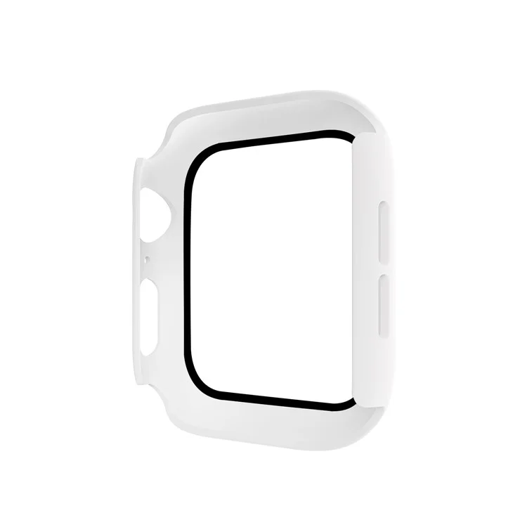 For Apple Watch Series 4 / 5 / 6 / SE / SE (2022) 40mm PC Frame + Tempered Glass Watch Film Protective Case - White