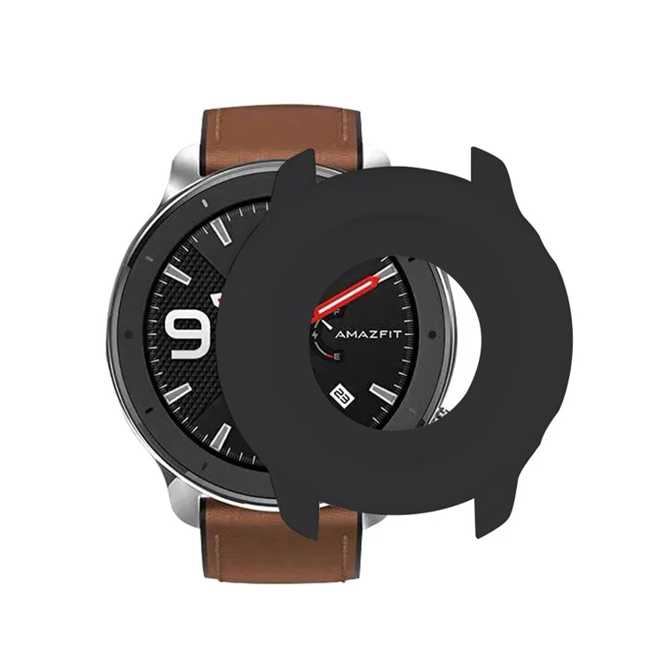 Silicone Intelligente Orologio Caso Molle Coperture Protettive Per Huami Amazfit GTR 47 Millimetri - Nero