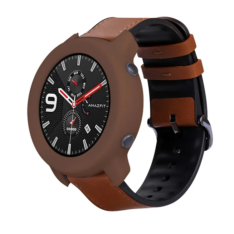 Armação de Silicone Bumper Case para Huami Amazfit GTR 42mm - Café 