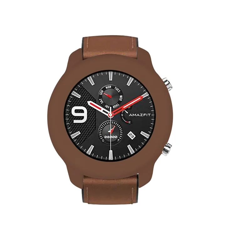 Armação de Silicone Bumper Case para Huami Amazfit GTR 42mm - Café 