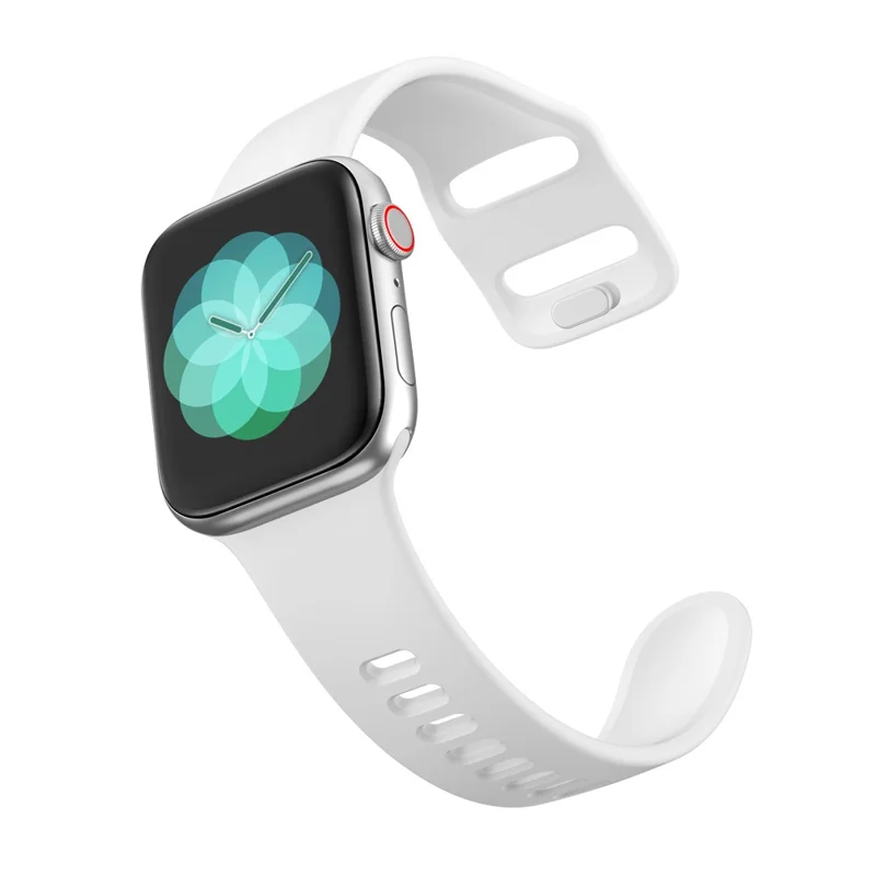 Silicone Smart Watch Replacement Strap for Apple Watch Series 11 10 42mm / 9 8 7 41mm / SE3 SE2 SE 6 5 4 40mm / 3 2 1 38mm - White