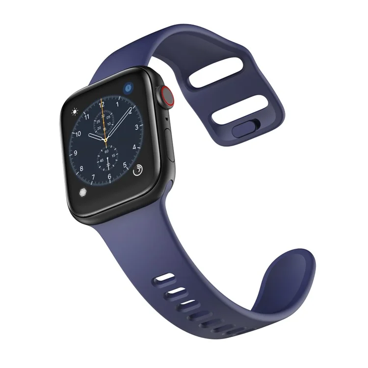 Silicone Smart Watch Replacement Strap for Apple Watch Series 10 42mm / 9 8 7 41mm / SE (2023) SE (2022) SE 6 5 4 40mm / 3 2 1 38mm - Dark Blue