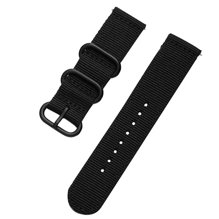 20 мм Nylon Watch Band Bess 20 мм Для Samsung Galaxy Watch4 Классический 46 мм 42 Мм/часы 44 мм 40 Мм/часы Активный 2/Huawei Watch GT 42mm - Черный