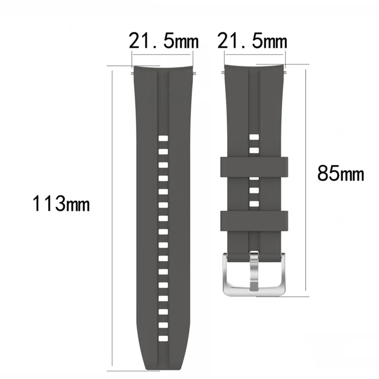 Relógio de Silicone de 21,5 mm Substituição de Cinta Para Huawei Watch GT 42mm - Castanho