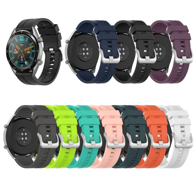 Для часов Huawei Watch GT 46 мм Спортивный силиконовый ремешок для часов Запасной ремешок 22 мм - темно-серый