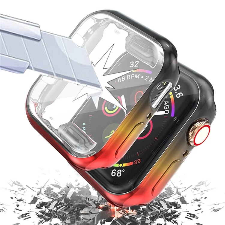 Couleur D'épissage TPU Case de Montre Pour Apple Watch Series 3/2/1 42 ​​mm - Noir / Jaune / Rouge