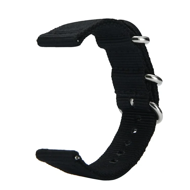 Nylon Watch Band Metal Buckle with Connecting Rods for Suunto 3 - Black