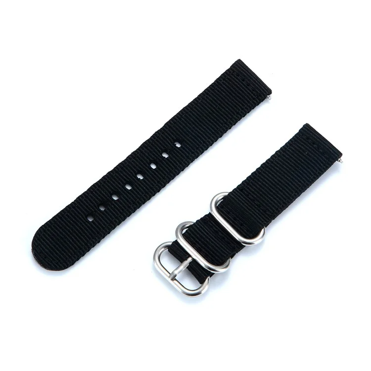 20mm for Male Nylon Watch Band for TicWatch C2 - Black