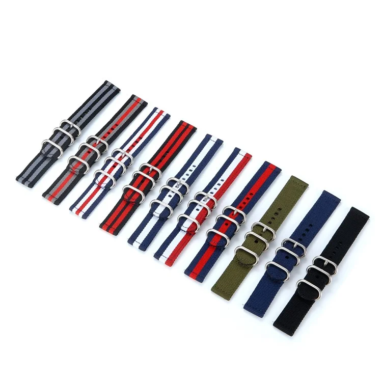 Bracelet de montre en nylon de 20 mm pour homme pour TicWatch C2 - Noir