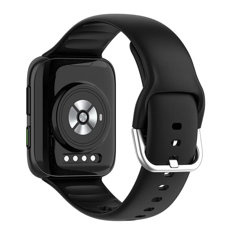 Cinta de Relógio Inteligente de Silicone Sólido Ajustável para Oppo Watch 2 46mm - Preto
